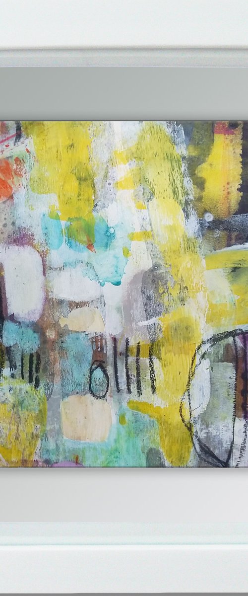 Once upon a time -  Framed ready to hang original abstract by Carolynne Coulson