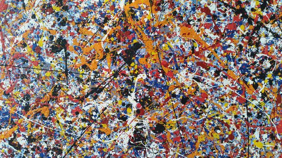ABSTRACT JACKSON POLLOCK style ACRYLIC  on CANVAS by M. Y.