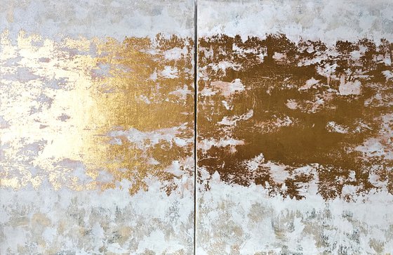 White and gold diptych