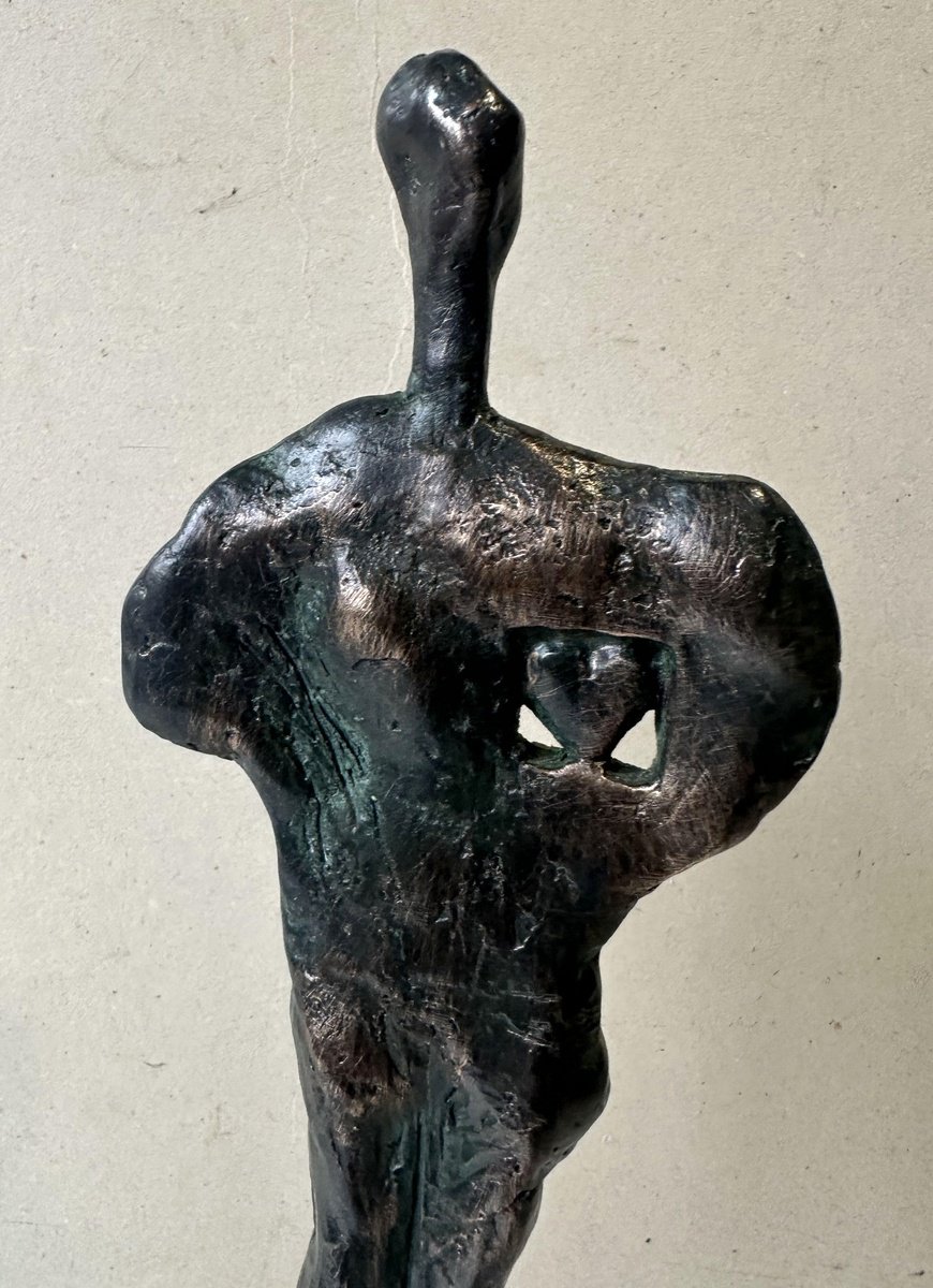 Expressive Bronze Sculpture , Man With A Good Heart By Toth Erno, 3 X 19, Artwork For Sale On Artfinder