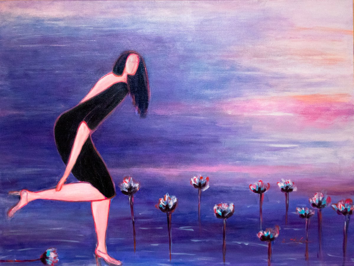 Woman with Water Lilies by Cristina Stefan