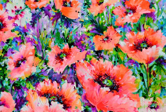 Oriental Poppies - Concert in Pink and Orange