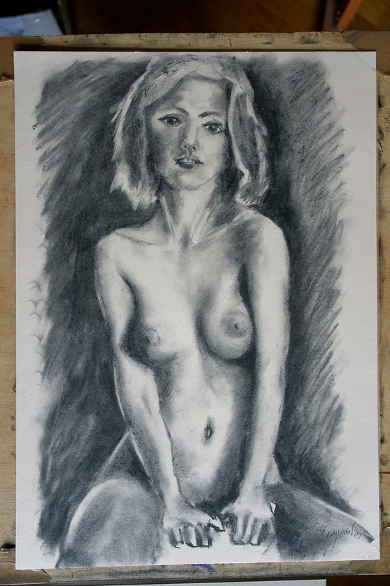 Female Figure #68 Charcoal