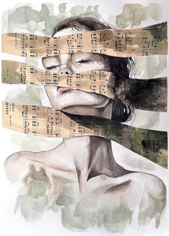 Surrealistic Feminine Portrait Collage