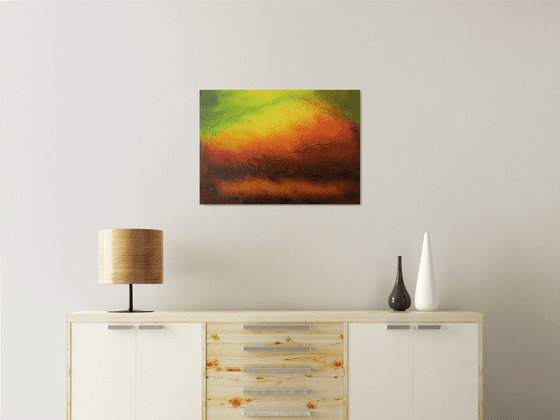 A New Dawn - colorful abstract aerial painting; home, office decor; gift idea