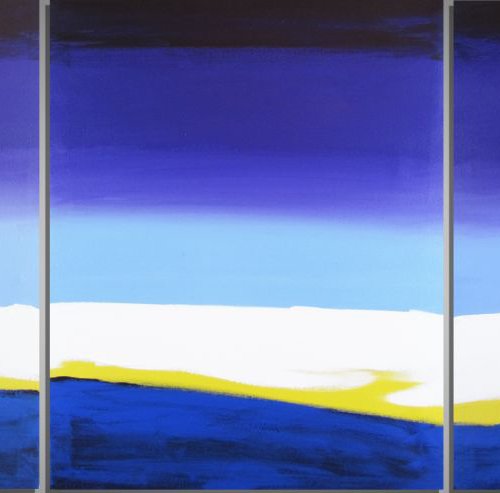 Purple flats 3 panel canvas by Stuart Wright