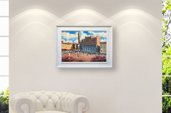 Siena Piazza del Campo Oil Painting