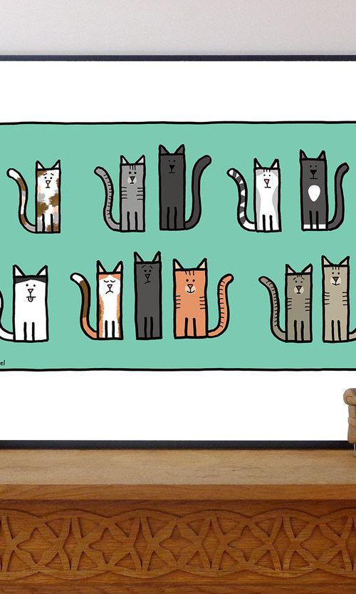 Cats - Pop Art Print by Ed Schimmel