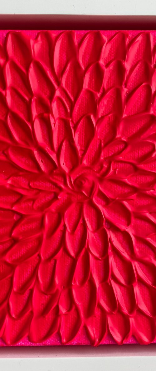 Fluoro pink abstract mini by Guzaliya Xavier