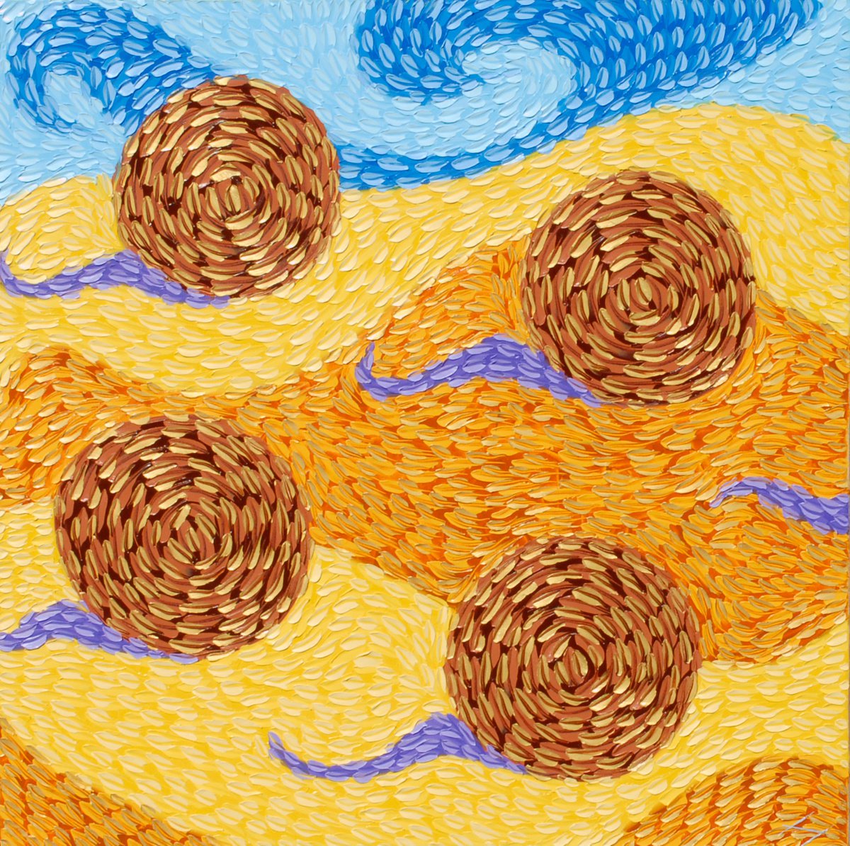 Organic Abstract Oil Painting By Bill Stone, 60 X 60, The Fields Of Timothy, Original Artwork