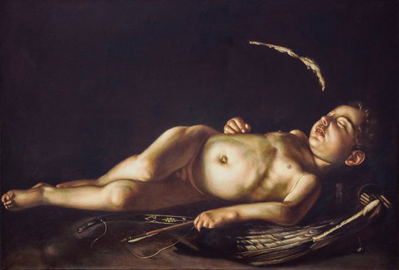 Master copy after Caravaggio "Amorino dormiente"