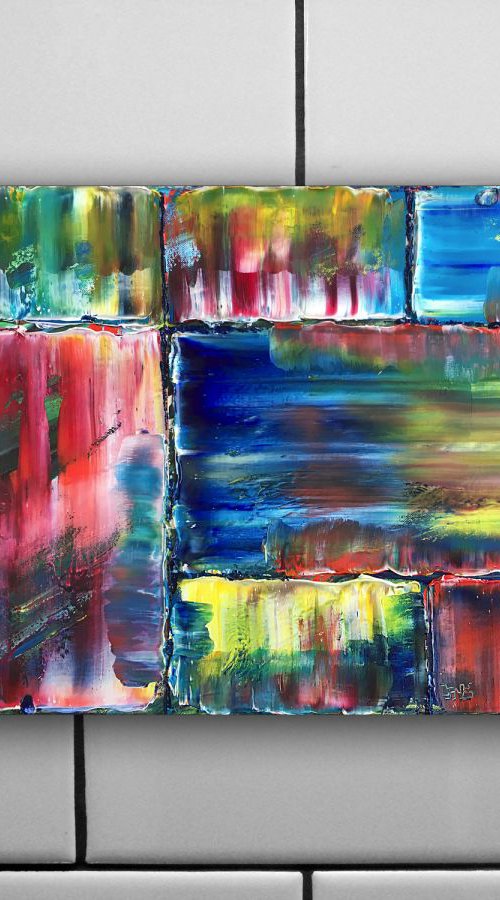 "Brick By Brick" - Original PMS Abstract Oil Painting On Canvas by Preston M. Smith (PMS)