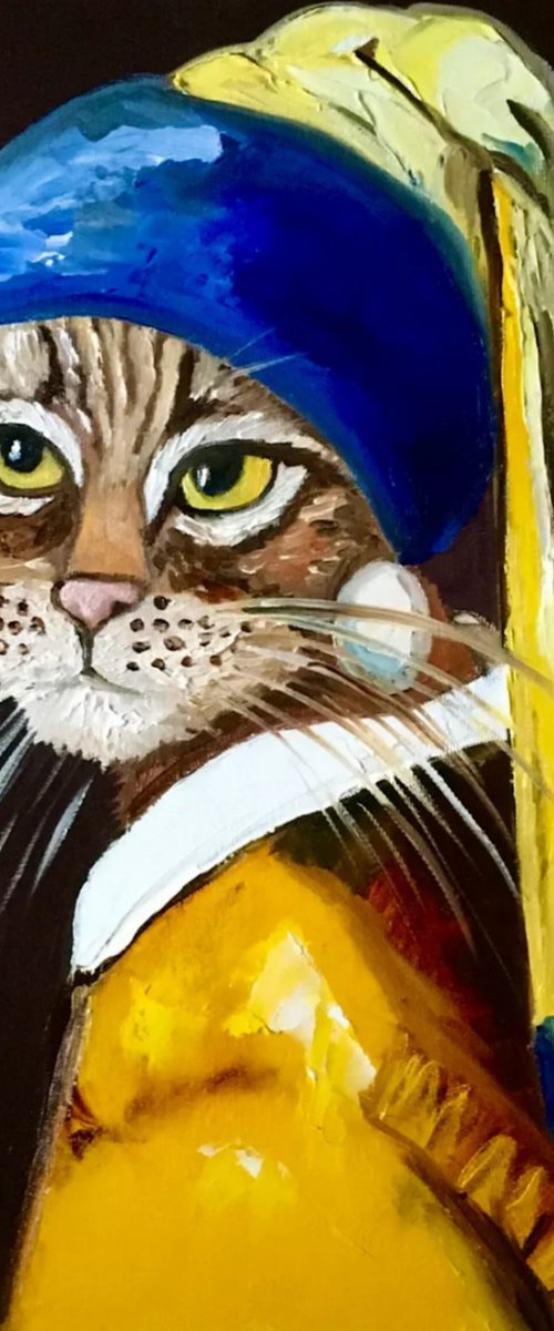 Cat with the pearl earring by Olga Koval