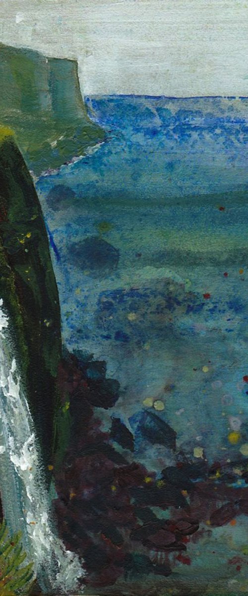 Waterfall at Kilt Rock by Eleanore Ditchburn