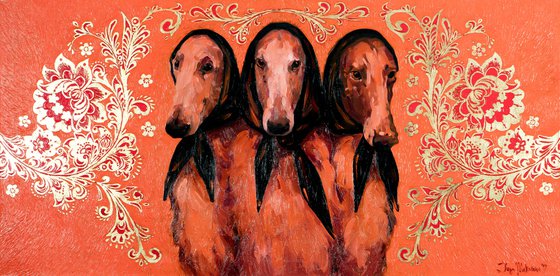 Russian Hounds (75x150cm/30x59in)
