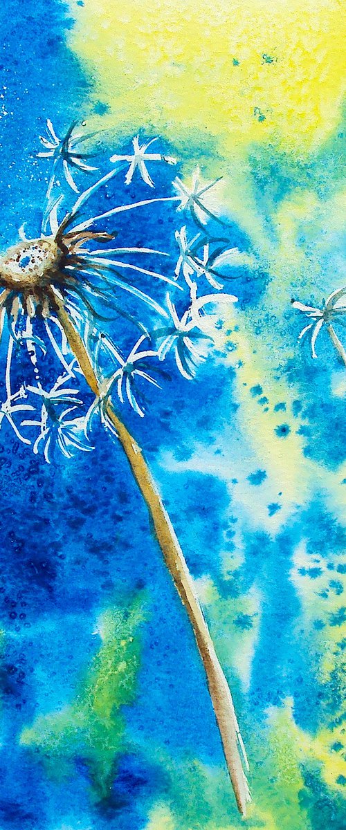 Dandelion Heads Original by Teresa Tanner