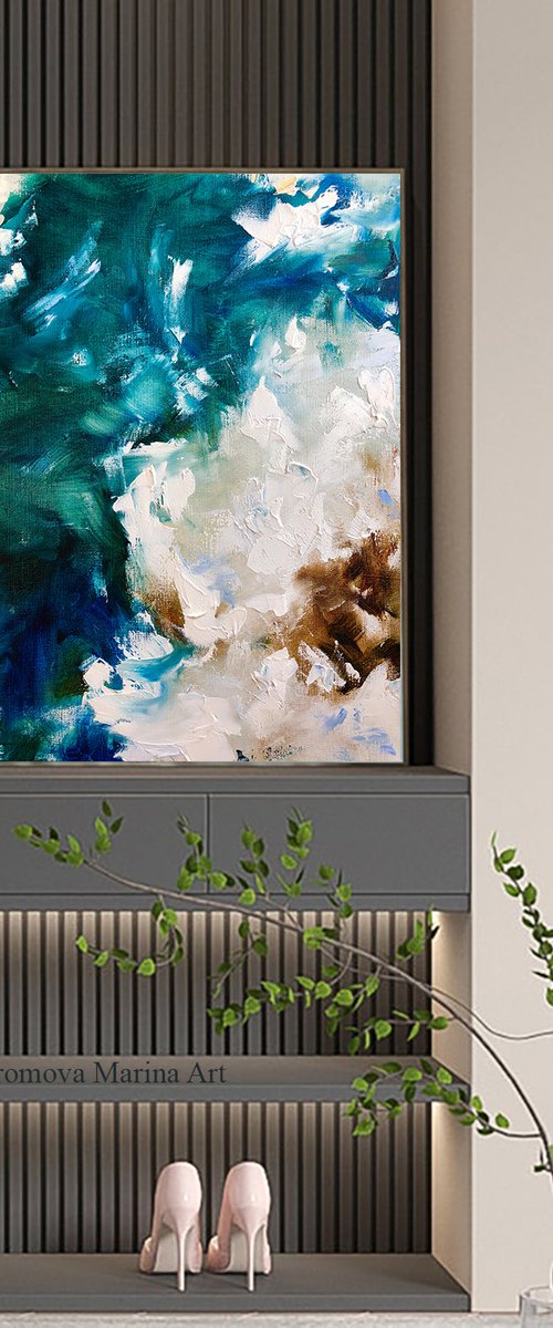 DANCE IN MISTY FLOWERS - Texture. Abstraction. White peony. Macro flowers. 3d flower. Misty. Design canvas. by Marina Skromova