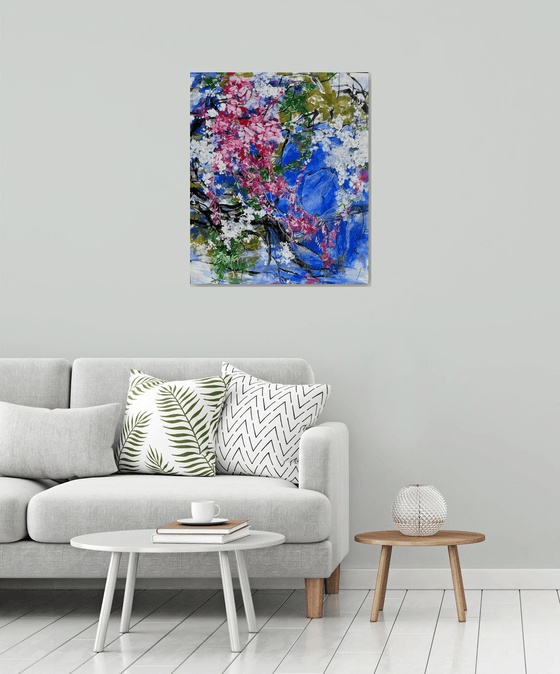 Wisteria with blue