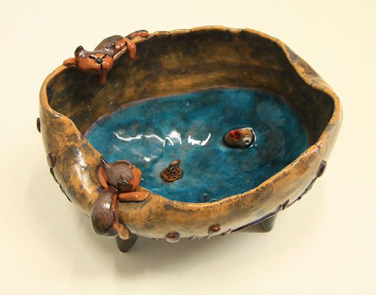 Ceramic | Bowl with cats by Sigita Lukosiuniene