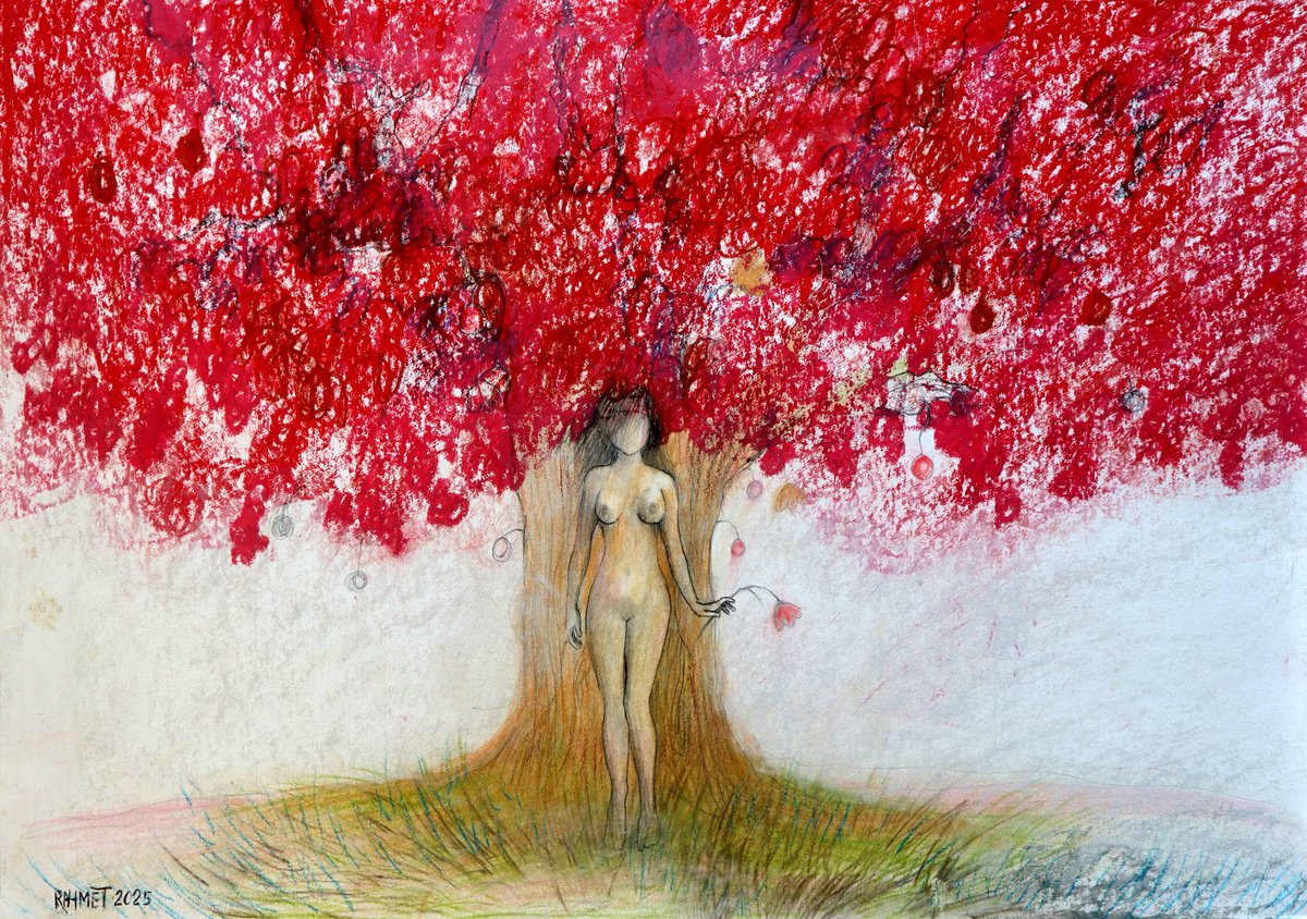 Impressionistic Botanical Acrylic Painting By Rakhmet Redzhepov, 23 X 17", Fantasy With Flowers 292, Original Artwork