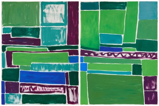 Squares / Green Purple