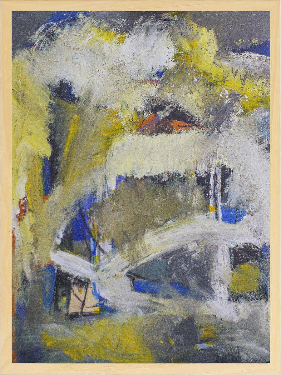 Expressive Abstract Acrylic Painting By Geert Lemmers Fpa, 26 X 33, Plateau Der Menschheit 38, Original Artwork