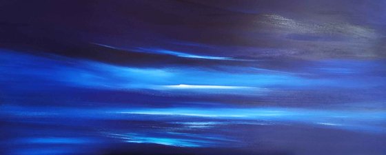 Moonlight Shimmers - Panoramic Seascape