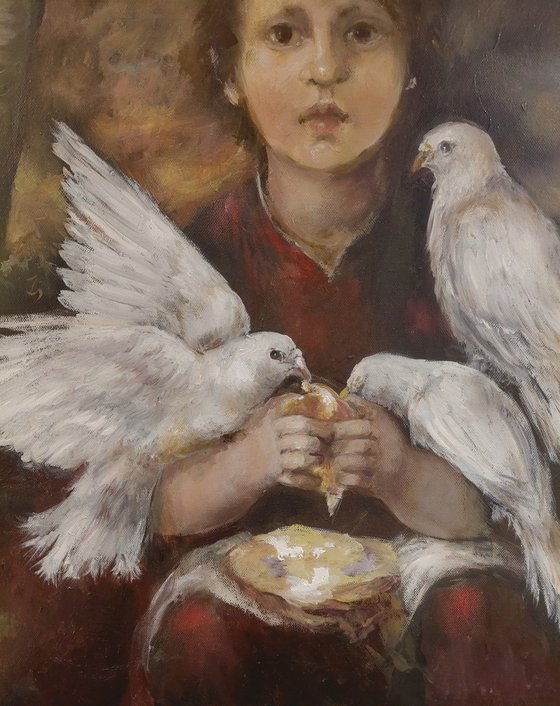 Boy with Doves