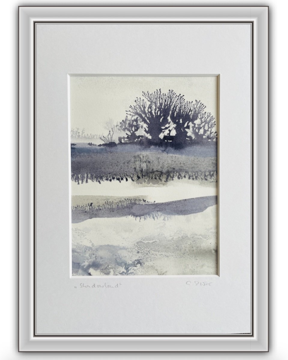 Abstract Watercolour , Shadowland Ii By Gesa Reuter, 8 X 12, Artwork For Sale On Artfinder