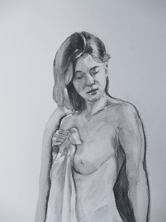 Draped female nude