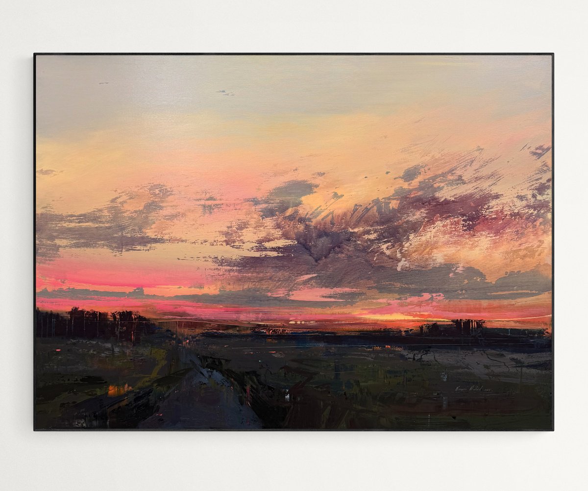 Abstract Acrylic Painting By Nazarii Medvid, 57 X 41", Depth Of Nature 397, Original Artwork