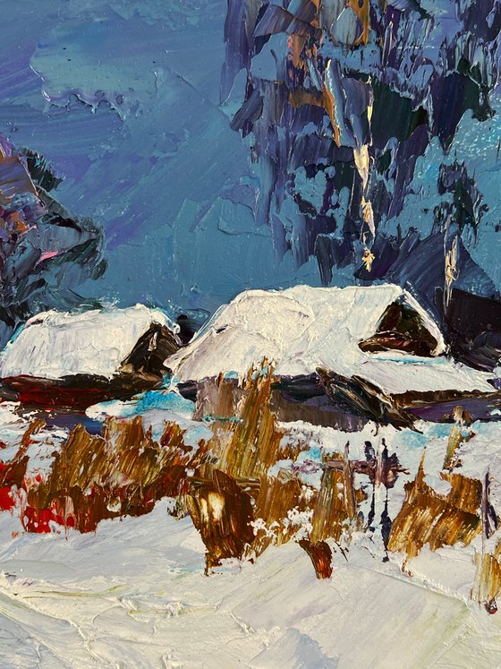 Winter Snow-Covered Village