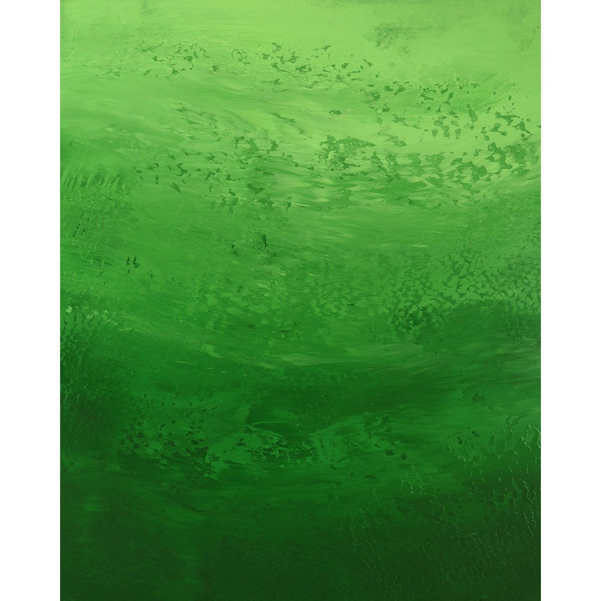 Expressive Abstract Acrylic Painting By Suzanne Vaughan, 24 X 30", Leafy Green - Nature Abstract, Original Artwork