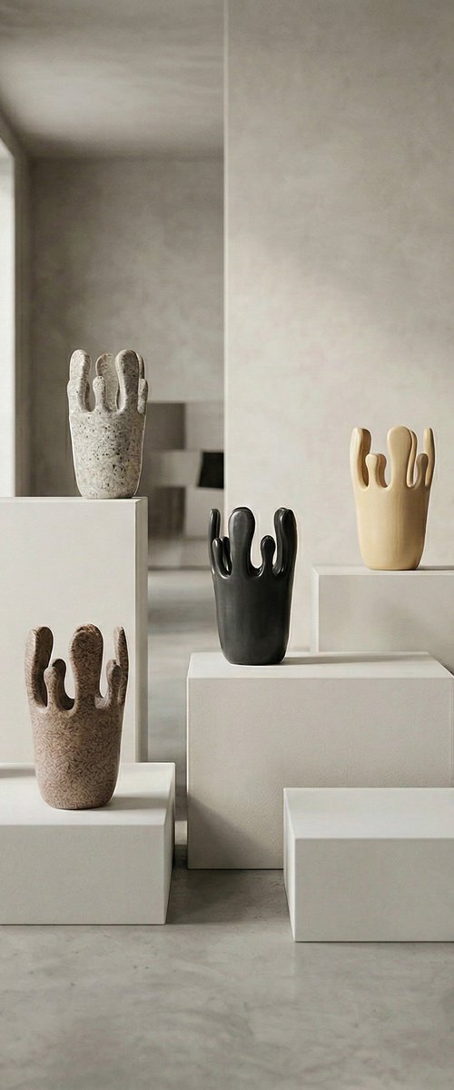 Crown Vase Black by Shadia Sabagh