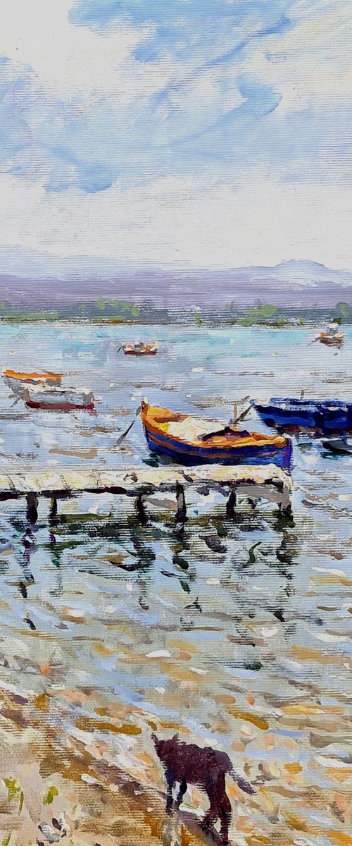 Waiting for fishermans boat by Dimitris Voyiazoglou