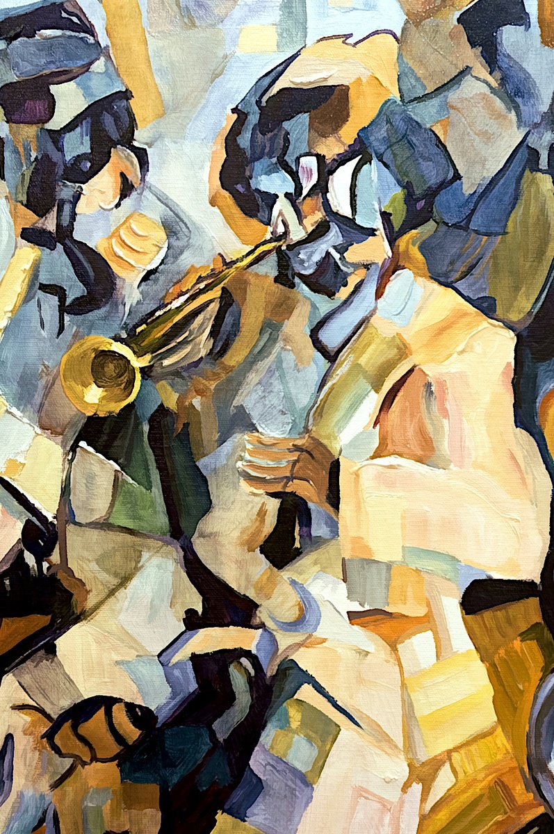 Expressive Oil Painting , Hard Bop Jazz By Felix Rubio, 35 X 26, Artwork For Sale On Artfinder