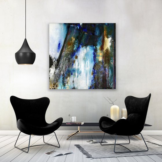 Sonata Minoré - Large Textural Abstract Painting by Kathy Morton Stanion