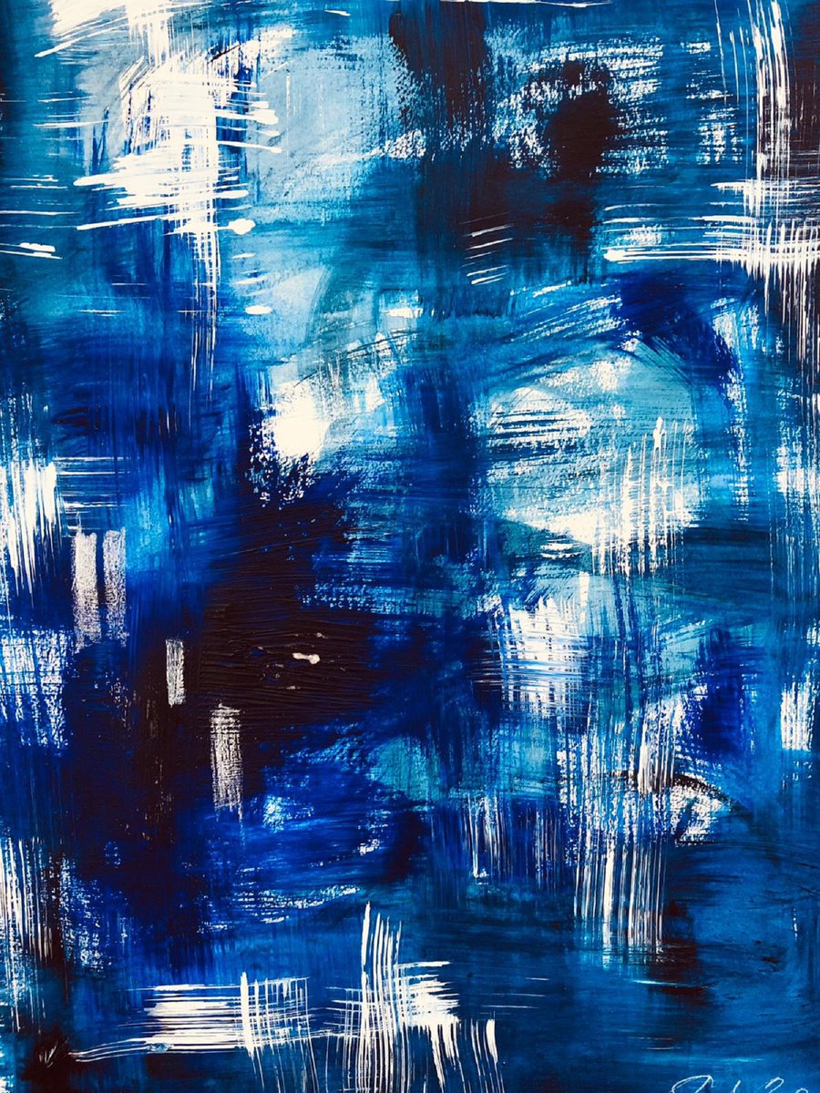 Abstract Painting By Shabs Beigh, 23 X 33", Windows Abstract, Original Artwork