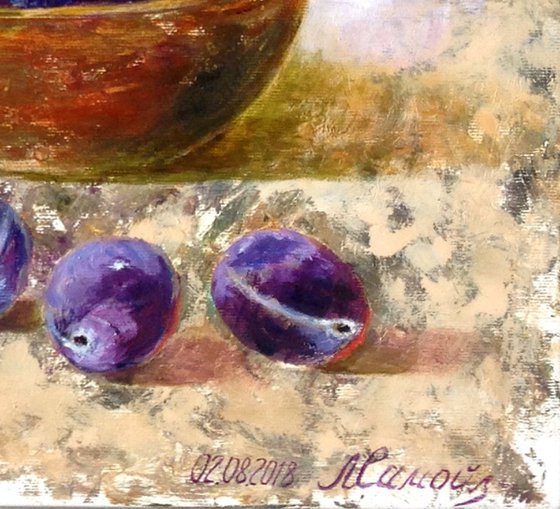 Lavender Morning with Plums