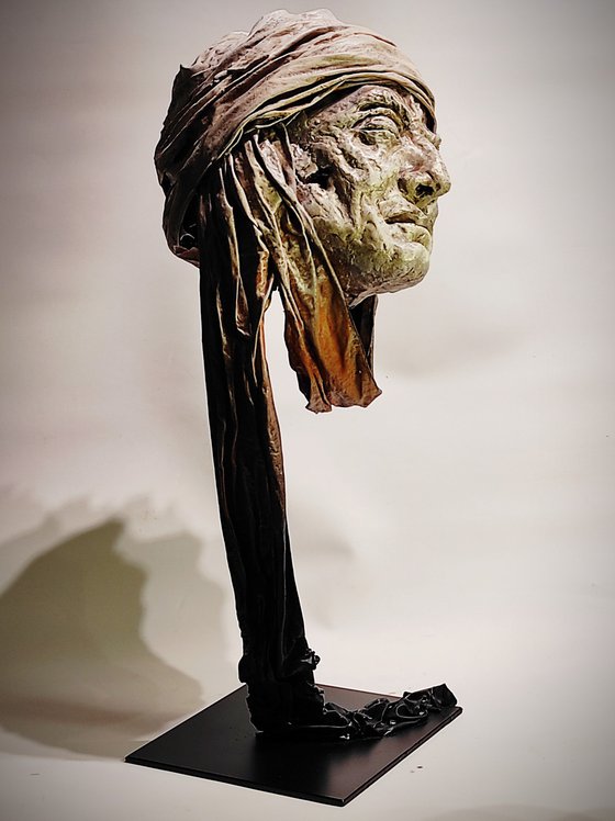 "Tired Traveler I" Unique sculpture