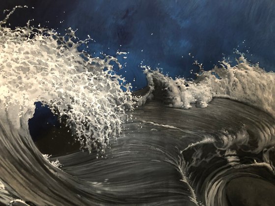 The Blue Waves Commissioned Painting