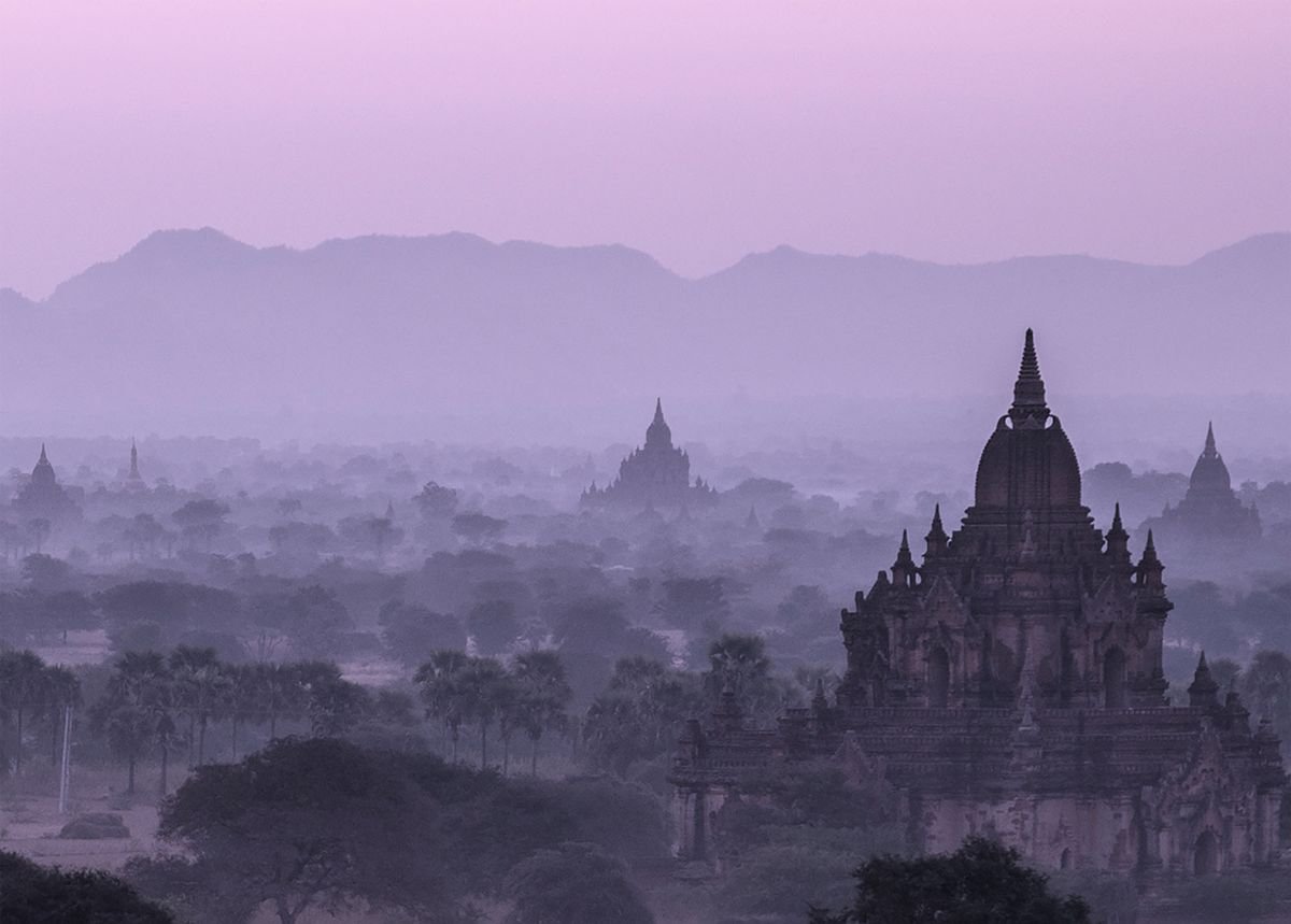 Foggy Sunrise in Bagan - Signed Limited Edition by Serge Horta