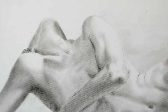Nude study in charcoal.