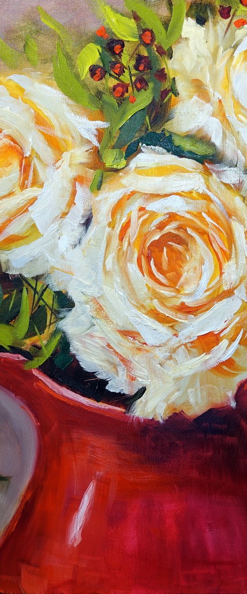 White Roses by Marion Derrett