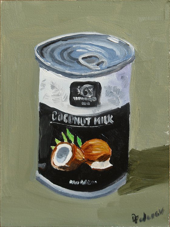 The can of coconut milk still life