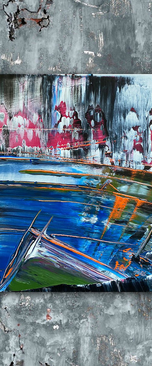 "Chicken Scratch" - Original PMS Abstract Acrylic Painting On Canvas - 16" x 18" by Preston M. Smith (PMS)