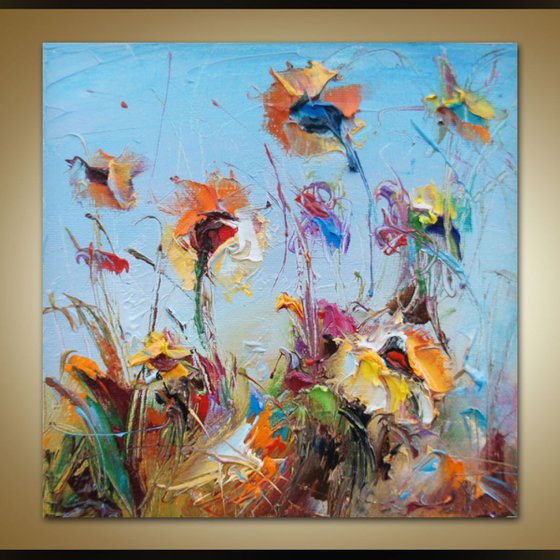 The dance of the sunflowers, Oil painting