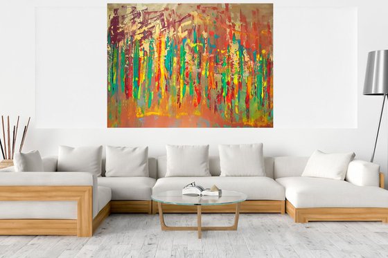 No storm is strong enough to bend us  - XXL 167 x 125 cm abstract painting