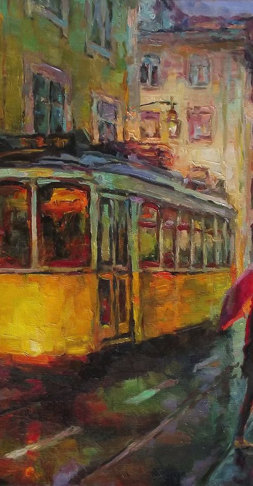 Yellow tram of dreams by Vachagan Manukyan
