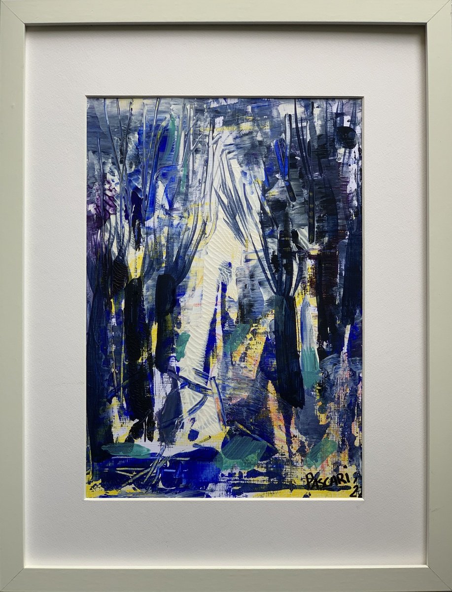 Impressionistic Landscape Acrylic Painting By Olga Pascari, 8 X 11", Trees, Original Artwork